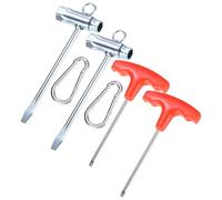 M METERXITY 1 Set Chainsaw Wrench, 2 Pack 13 by 19 Mm(1/2 x 3/4 Inch) t Wrench Spanner Tool and T-Handle T27 Screwdriver with 2 Spring Hooks for Chainsaw Maintenance