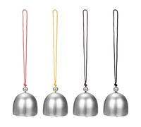 M METERXITY 1-Set Hanging Bells, Small Decorative Bells Wind Chimes Vintage Bell Jingle Bells for Christmas/Home/Window/Door/Garden Decor, Hanging Bell Pendant [Silver, 4 Color Ropes]
