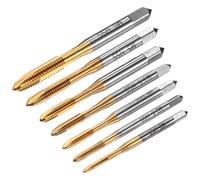 M METERXITY 1-Set Metric Thread Tap, HSS Titanium Coated M2 M2.5 M3 M3.5 M4 M5 M6 Straight Flute Right Hand Thread Screw Tapping Tool for Drilling/Milling Machines/CNC Machine Tools