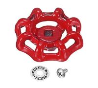 M METERXITY 1-Set Outside Faucet Handle, 5x5mm Paint Cast Iron Square Stem Hole Water Spigot Handle with Screw M4x8 & Aluminum Washer for Courtyard/Bathroom, Spigot Puller Replacement [Red]