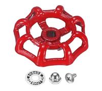 M METERXITY 1-Set Outside Faucet Handle, 6x6mm Paint Cast Iron Square Stem Hole Water Spigot Handle with Screws, Nuts & Aluminum Washer for Courtyard/Bathroom, Spigot Puller Replacement [Red]
