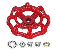 M METERXITY 1-Set Outside Faucet Handle, 7x7mm Paint Cast Iron Square Stem Hole Water Spigot Handle with Screws, Nuts & Aluminum Washer for Courtyard/Bathroom, Spigot Puller Replacement [Red]