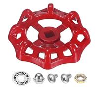 M METERXITY 1-Set Outside Faucet Handle, 8x8mm Paint Cast Iron Square Stem Hole Water Spigot Handle with Screws, Nuts & Aluminum Washer for Courtyard/Bathroom, Spigot Puller Replacement [Red]