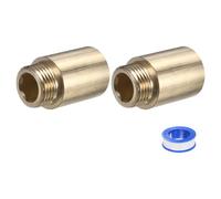 M METERXITY 1-Set Shower Head Extension Arm, Brass G1/2 Male to Female Extension Pipe Fitting Adapter with PTFE Thread Seal Tape for Shower/Faucet, Pipe Plumbing Coupler 1.57"/40mm 3pcs