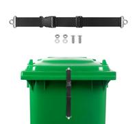M METERXITY 1-Set Trash Can Locks for Animals, 15-17.7 Inch Adjustable Stainless Steel Buckle Type Raccoons Bear Proof for Out Door Garbage Can, Lid Garbage Can Lock Easy to Install [Black]