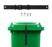 M METERXITY 1-Set Trash Can Locks for Animals, 15.7-19.6 Inch Adjustable Buckle Type Raccoons Bear Proof Garbage Strap for Out Door Garbage Can, Lid Garbage Can Lock Easy to Install [Black]