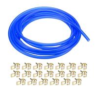 M METERXITY 1-Set Tubing Carburetor Fuel Vent Line, 5mm(0.2") ID 8mm(0.31") OD 4m(13') Long PU Gas Oil Tube with 20Pcs Pipe Clamps for ATV/Motorcycle, Universal Petrol Pipe Replacement [Blue]