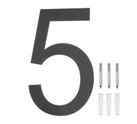 M METERXITY 10 Inch 304 Stainless Steel Floating House Numbers, Modern House Number 5 with Nail Kit and Instructions, Exterior House Numbers for Outside/Garden/Mailbox [Black]
