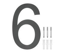 M METERXITY 10 Inch 304 Stainless Steel Floating House Numbers, Modern House Number 6 with Nail Kit and Instructions, Exterior House Numbers for Outside/Garden/Mailbox [Black]