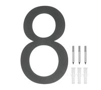 M METERXITY 10 Inch 304 Stainless Steel Floating House Numbers, Modern House Number 8 with Nail Kit and Instructions, Exterior House Numbers for Outside/Garden/Mailbox [Black]