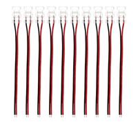 M METERXITY 10-Pack 2-Pin 8mm LED Strip Lights Connectors, Strip Wire Solderless Snap Down Connectors for Single Color LED Light Strips COB 2835 3528 [Red Black]