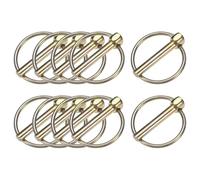 M METERXITY 10-Pack 3/16" Linch Pin with Ring, 1-3/16" Carbon Steel Lynch Pin Trailer Pins for Boat/Truck/Tractor/Trolley/Lawn Mower, Lock Clips Fastener Pin [5x30mm, Colored Zinc]