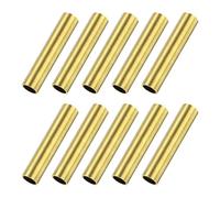 M METERXITY 10-Pack 30mm Brass Round Tube, 6mm OD 1mm Wall Thickness Short Brass Seamless Tubing for DIY Crafting/Decorating, Small Metal Straight Pipe [0.24x0.04x1.18IN]