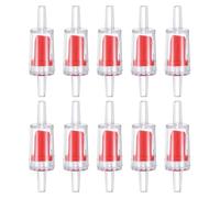 M METERXITY 10-Pack Aquarium Air Check Valve, Plastic One Way Non-Return Valves Air Valve Air Tubing Accessories Air Pump Accessories for 3/16" Airline Tubing Fish Tank [Clear Red]