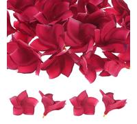 M METERXITY 10-Pack Artificial Plumeria Flowers, Fake Silk Heads Flower Hawaiian Plumeria Petal for DIY Crafts/Dress/Wedding/Party Decoration [Rose Red, 3.9"/ 10cm]