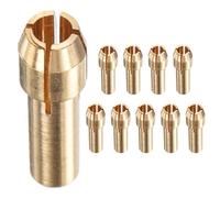M METERXITY 10-Pack Brass Drill Chuck, 1/8 Inch/ 3.2 mm Collets Set Quick Change Replacement 4.2mm Shank Diameter for Rotary Tools/Electric Drills [Golden]