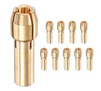 M METERXITY 10-Pack Brass Drill Chuck, 3/32 Inch/ 2.4 mm Collets Set Quick Change Replacement 4.2mm Shank Diameter for Rotary Tools/Electric Drills [Golden]
