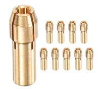 M METERXITY 10-Pack Brass Drill Chuck, 3/32 Inch/ 2.4 mm Collets Set Quick Change Replacement 4.8mm Shank Diameter for Rotary Tools/Electric Drills [Golden]