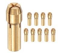 M METERXITY 10-Pack Brass Drill Chuck, 5/64 Inch/ 1.6 mm Collets Set Quick Change Replacement 4.8mm Shank Diameter for Rotary Tools/Electric Drills [Golden]