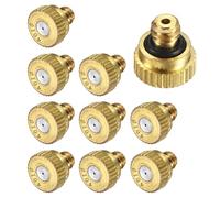 M METERXITY 10-Pack Brass Misting Nozzles, 0.016inch/0.4mm Orifice Heavy Duty 10/24 UNC Screw Thread Misting Nozzle Plug for Outdoor Spray Cooling System/Patio Mist System/Dust Control