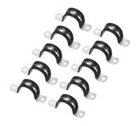 M METERXITY 10-Pack Cable Clamps, 1 Inch/ 25 mm 304 Stainless Steel Rubber Cushioned Insulated Cable Clamp U Shape Metal Holder for Tube/Wire/Pipe/Loop Installation