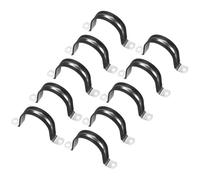 M METERXITY 10-Pack Cable Clamps, 2-3/16 Inch/ 55 mm 304 Stainless Steel Rubber Cushioned Insulated Cable Clamp U Shape Metal Holder for Tube/Wire/Pipe/Loop Installation