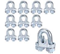 M METERXITY 10-Pack Cable Clamps, M10 Carbon Steel 10mm Wire Rope Clip Thimble U Bolt Saddle Fastener for Diameter Cable Rigging/Sailing/Clothesline, Wire Clamps