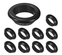 M METERXITY 10-Pack Cable Railing Rubber Grommets, 35mm Drill Hole 30mm ID Eyelet Ring Gasket for Wiring, Wire Cable, Automotive, Metal Cable Railing Post, Car Grommet [Black]