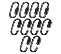 M METERXITY 10-Pack Chain Quick Links, M3.2 Electroplated Iron 1.45 Inch Heavy Chain Connector Link for Traveling Equipment/Hiking/Hammock Hanging, 33Lbs Weight Capacity Screw Locking Clips