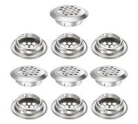 M METERXITY 10-Pack Circular Soffit Vents, 25mm/0.98 Inch Stainless Steel Round Air Vent Mesh Hole Louver for Bathroom Home/Office/Kitchen/Cabinet/Wardrobe [Silver]