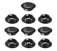 M METERXITY 10-Pack Circular Soffit Vents, 25mm/0.98 Inch Stainless Steel Round Air Vent Mesh Hole Louver for Bathroom Home/Office/Kitchen/Cabinet/Wardrobe [Black]