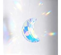 M METERXITY 10-Pack Colorful Garden Suncatchers, 1.2 Inch Crystal Hanging Crystals for Windows, Moon Glass Suncatcher for Indoor and Outdoor Decoration [Sky Blue]