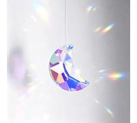 M METERXITY 10-Pack Colorful Garden Suncatchers, 1 Inch Crystal Hanging Crystals for Windows, Moon Glass Suncatcher for Indoor and Outdoor Decoration [Sky Blue]