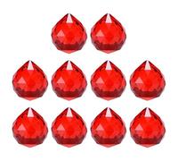 M METERXITY 10-Pack Crystal Ball Prisms, 24mm/0.94 Inch Chandelier Pendant Maker Hanging Crystals Chandelier Prisms for Home/Windows/Garden/DIY Decoration[Bright Red]