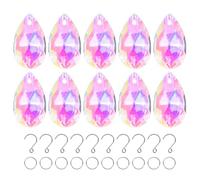 M METERXITY 10-Pack Crystal Grid Prisms, 30mm/1.18 Inch Chandelier Pendant Maker Hanging Crystals Chandelier Prisms for Home/Windows/Garden/DIY Decoration[AB Color]