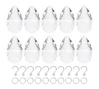 M METERXITY 10-Pack Crystal Grid Prisms, 38mm/1.5 Inch Chandelier Pendant Maker Hanging Crystals Chandelier Prisms for Home/Windows/Garden/DIY Decoration[Clear]