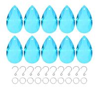 M METERXITY 10-Pack Crystal Grid Prisms, 38mm/1.5 Inch Chandelier Pendant Maker Hanging Crystals Chandelier Prisms for Home/Windows/Garden/DIY Decoration[Lake Blue]