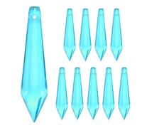 M METERXITY 10-Pack Crystal Icicle Prisms, 53mm/2.09 Inch Chandelier Pendant Maker Hanging Crystals Chandelier Prisms for Home/Windows/Garden/DIY Decoration[Lake Blue]