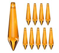 M METERXITY 10-Pack Crystal Icicle Prisms, 53mm/2.09 Inch Chandelier Pendant Maker Hanging Crystals Chandelier Prisms for Home/Windows/Garden/DIY Decoration[Brown]
