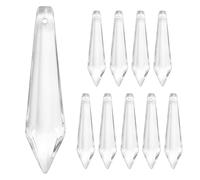 M METERXITY 10-Pack Crystal Icicle Prisms, 53mm/2.09 Inch Chandelier Pendant Maker Hanging Crystals Chandelier Prisms for Home/Windows/Garden/DIY Decoration[Clear]