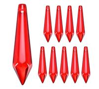 M METERXITY 10-Pack Crystal Icicle Prisms 53mm/2.09in, Dark Red