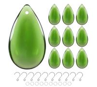 M METERXITY 10-Pack Crystal Teardrop Prisms, 20.5mm/0.81 Inch Chandelier Pendant Maker Hanging Crystals Chandelier Prisms for Home/Windows/Garden/DIY Decoration[Grass Green]