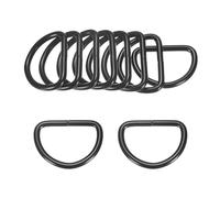 M METERXITY 10-Pack D-Rings Buckle, 1 Inch Iron Non-Welded Dee Rings Metal Buckle for Purse/Aprons/Belts/Pet Collars, Semi-Circular D Ring Hardware [Black]