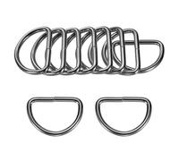 M METERXITY 10-Pack D-Rings Buckle, 1 Inch Iron Non-Welded Dee Rings Metal Buckle for Purse/Aprons/Belts/Pet Collars, Semi-Circular D Ring Hardware [Black Gray]