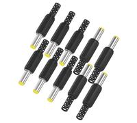 M METERXITY 10-Pack DC Male Connectors, 5.5x2.1mm Pure Copper Core Barrel Connector Plug for Laptop/CCTV Security Cameras/Lighting Power Connector DC Adapter Solder Power Replacement [Yellow]
