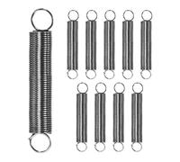 M METERXITY 10-Pack Extension Springs, 25mm Length 4mm OD 304 Stainless Steel Dual Hook Tension Spring for DIY/Garden Tool/Mechanical Repair Replacement [Silver Tone, 0.4mm Wire Size]