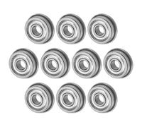 M METERXITY 10-Pack F604ZZ Flanged Ball Bearing, 4 x 12 x 4mm Double Metal Shielded Chrome Steel (GCr15) Flange Rip Bearings for Wheelbarrow/Printer/Fax Machines/Power Tools