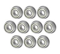 M METERXITY 10-Pack F606ZZ Flanged Ball Bearing, 6 x 17 x 6mm Double Metal Shielded Chrome Steel (GCr15) Flange Rip Bearings for Wheelbarrow/Printer/Fax Machines/Power Tools