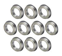 M METERXITY 10-Pack F6804ZZ Flanged Ball Bearing, 20mm x 32mm x 7mm Double Metal Shielded Z1 Chrome (GCr15) Steel Flange Rip Bearings for Wheelbarrow/Printer/Fax Machines/Power Tools