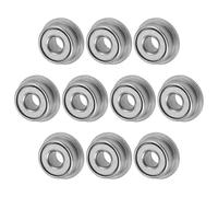 M METERXITY 10-Pack F682ZZ Flanged Ball Bearing, 2 x 5 x 2.3mm Double Metal Shielded Chrome Steel (GCr15) Flange Rip Bearings for Wheelbarrow/Printer/Fax Machines/Power Tools